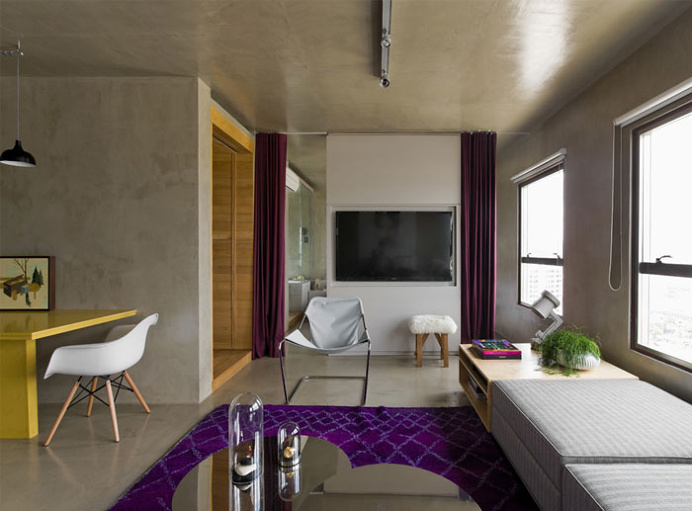 Loft Interior Design in Beige and Purple - #decor, #interior, #homedecor, home decor, interior design