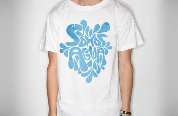 Somos Agua - type #textil #water #agua #shirt #gotas #tee #drops