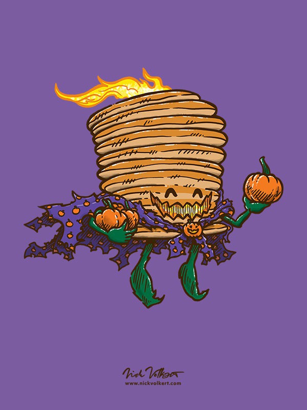 Captain Pancake is in the Halloween spirit as Captain Scarecakes!