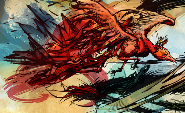 The last flight on the Behance Network #paint #ink #watercolor