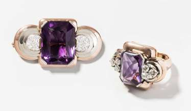 Amethyts-Brillant-Demi-Parure