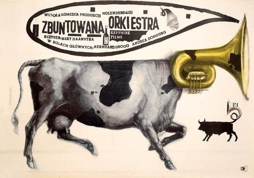 Rick Poynor: Starowieyski's Graphic Universe of Excess: Observers Room: Design Observer #trumpet #design #cows #illustration #music