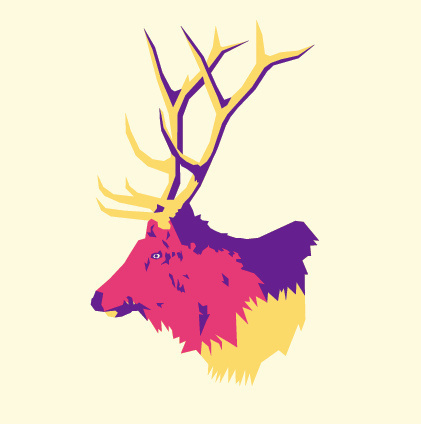 Animal Head by David Wilson #wilson #color #elk #illustration #art #david #animal
