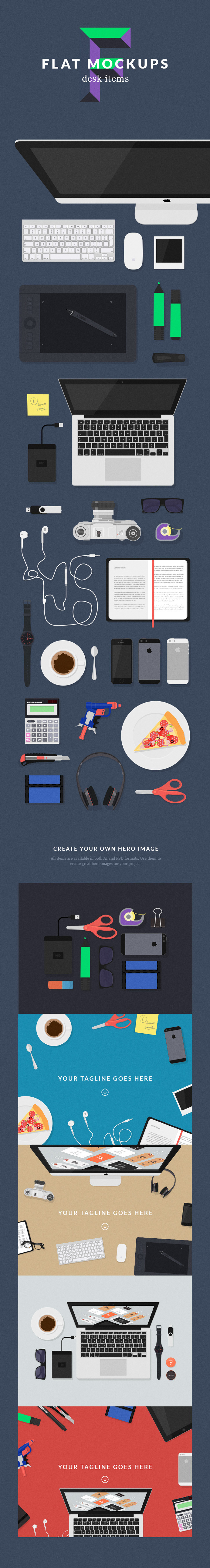 Full-preview #flat #device #mockups