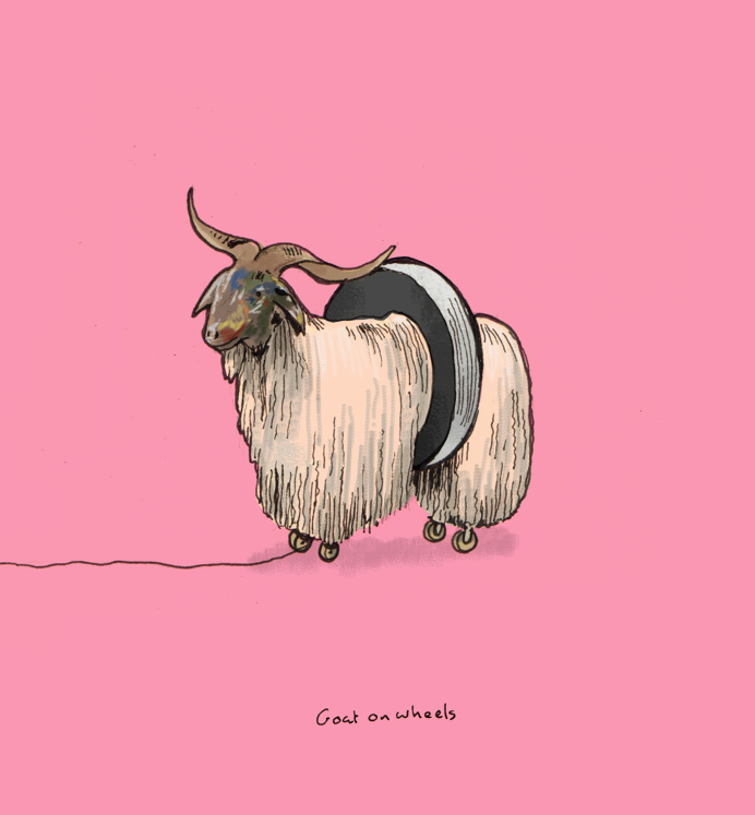 Goat on wheels #illustration #michaelconstantine