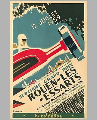 $970 • Buy 7th Grand Prix Of Rouen Original Poster 1959 - Linen Backed