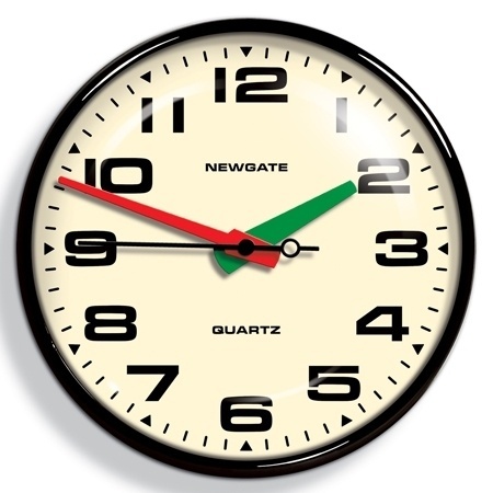 Gloss Black Metal Clock, New Finds | Graham and Green Home Accessories #color #black #time #hands #metal #clock