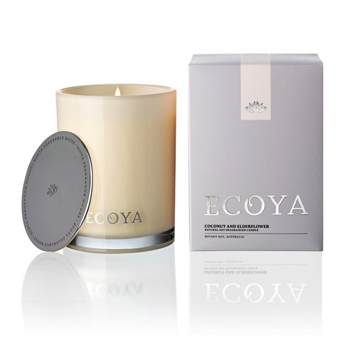 Coconut and Elder Flower Scented Soy Wax Candle in Madison Jar , 14 cm