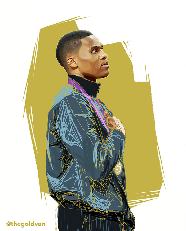 An Illustrated History of Russell Westbrook on Behance #champion #design #medal #paint #russell #illustration #art #westbrook #gold #olympics