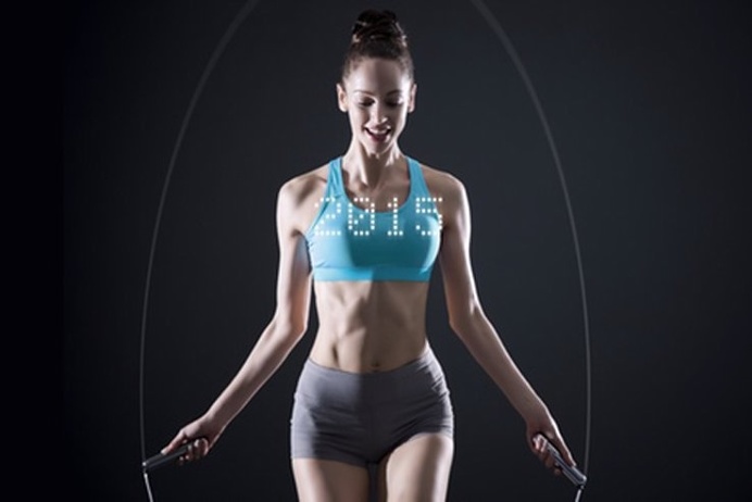 An LED embedded jump rope that will record and track your workout data to help you get fitter. #design #product #modern #lifestyle
