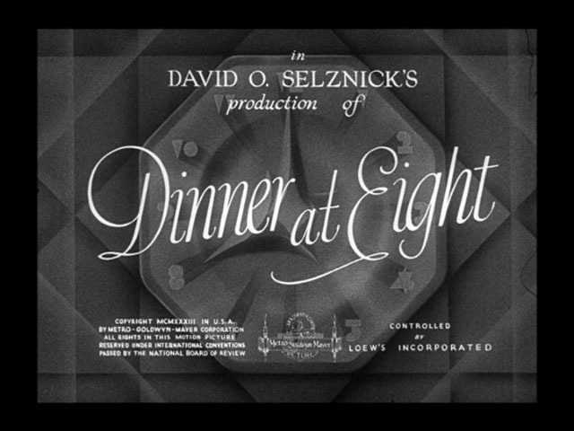 Dinner at Eight (1933) Title Card #movie #lettering #title #card #vintage #type