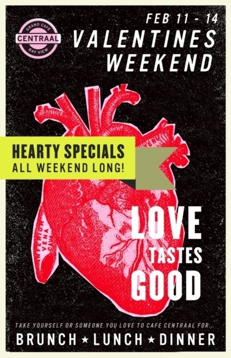Cafe Centraal Valentines Day Poster ByÂ Rev Pop #valentines #milwaukee #pop #rev #design #restaurant #scott #cafe #starr #poster #day #centraal