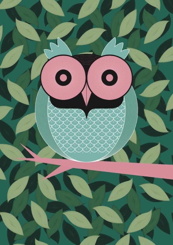 Young Artist : Thomas Vogt - HouHouHaHa #minimalist #illustration #owl