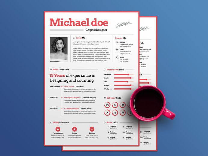 Simple Designer : Free Simple Resume Template for Designer