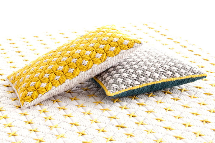 Beautiful Harmony of Colours and Textures at Charlotte Lancelot Poufs - #textile, #design, #fabrics, #patterns, textile,