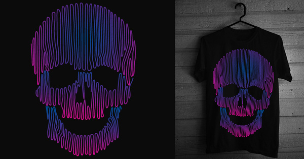 Skulledelic #clothing #design #graphic #black #shirt #threadless #tee #art #skull #sknny