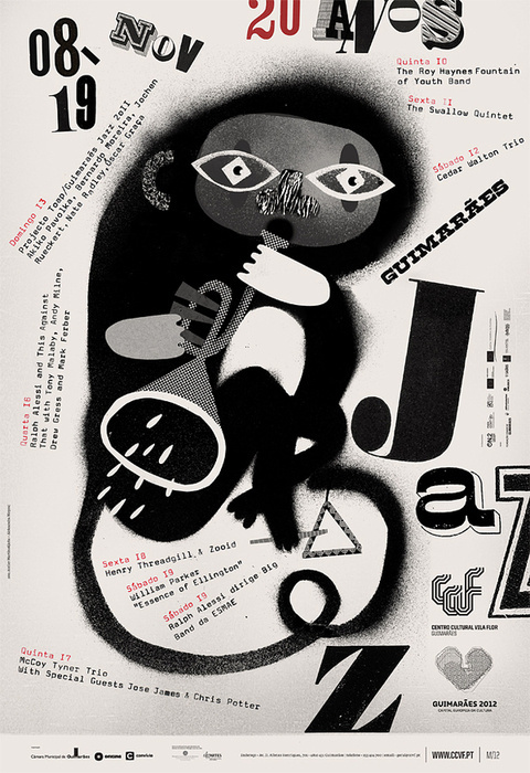 GUIMARÃES JAZZ 2011 POSTERS on the Behance Network #jazz #layout #b&w