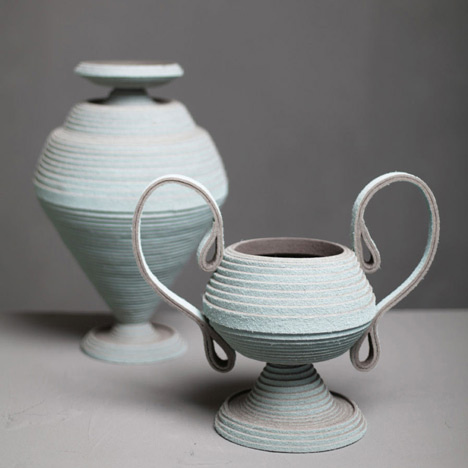 Between Two Rivers felt vessels by Siba Sahabi #vases #felt #greek