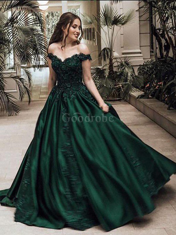 Robe de soirée naturel avec sans manches en satin de mode de bal longueur au ras du sol