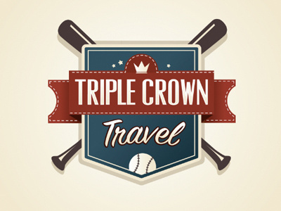 Triplecrowntravel #design #logo #vector #baseball #badge #triple crown
