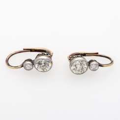 Earrings m. 4 Diam. assy. approximately 1.6 ct