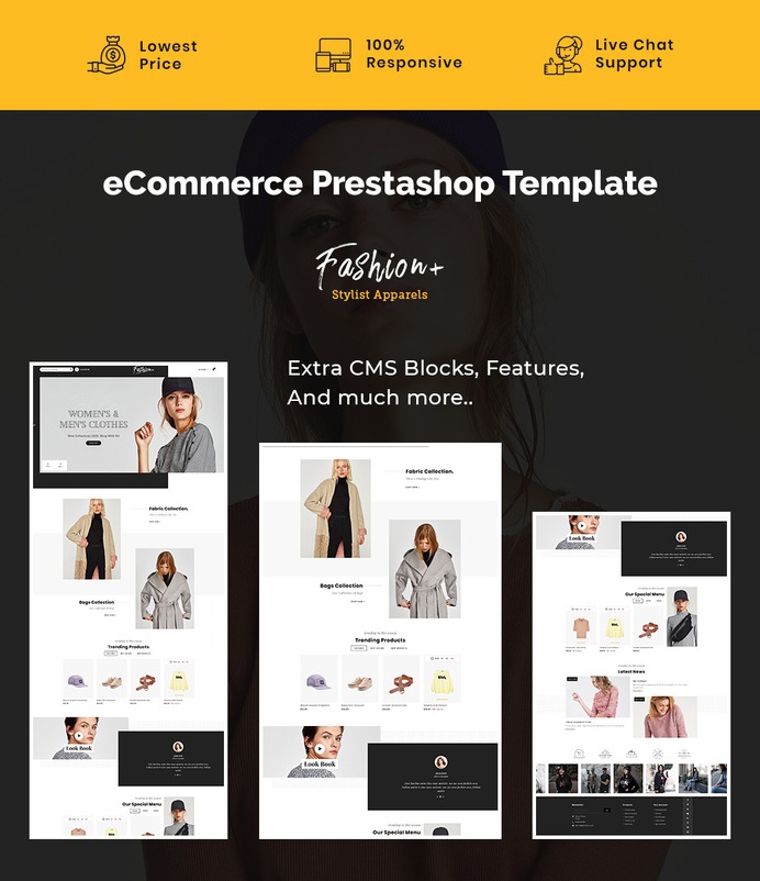 #Fashion #Plus - #Stylist #Boutique #Apparels - #Prestashop #Responsive #Theme | #TemplateTrip #eCommerce #Website #Design #Template