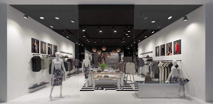 Interior visualization of the multi-brand store - dizonaurai #interior #store #viz #render