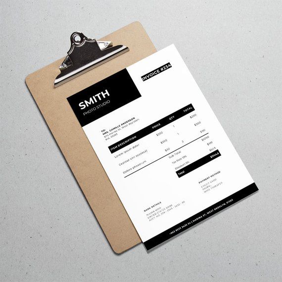 Photography Invoice Template Modern Invoice Professional | Etsy