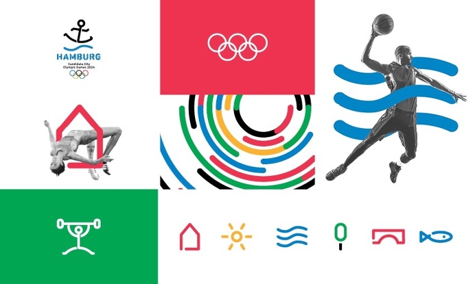 corporate design concept for the 2024 Olympic Games candidacy of Hamburg #Olympics #Hojin Kang #Barbara Madl #cameokid #branding #graphic #l