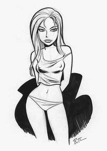 Hand drawn rough sketch of a woman