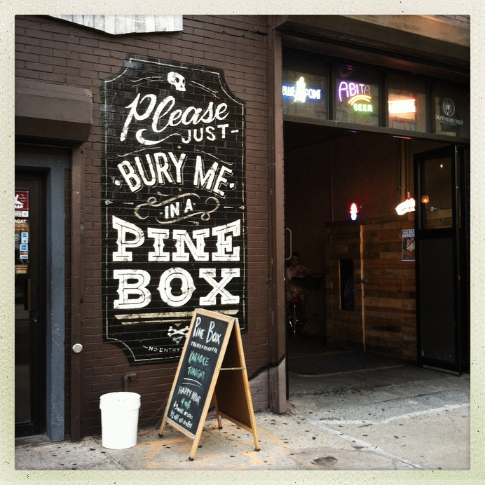 Typographic mural outside of Pine Box Rock Shop | Flickr - Photo Sharing! #signpainting