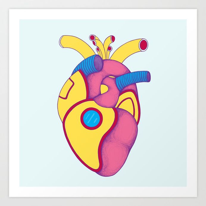 Yellow Submarine Heart Art Print