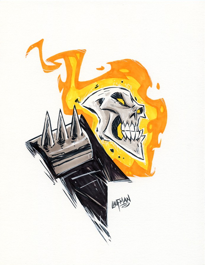Inktober Day 28 – Ghost Rider by DerekLaufman
