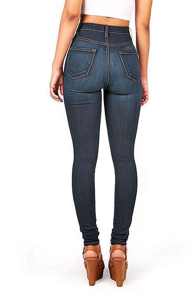 Womens Juniors Classic High Waist Denim Skinny Jeans