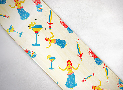 Illustration: Lola Beltrán | Art Direction: Saint Kilda #pattern #tropical #hawaii #summer #skateboard #martini