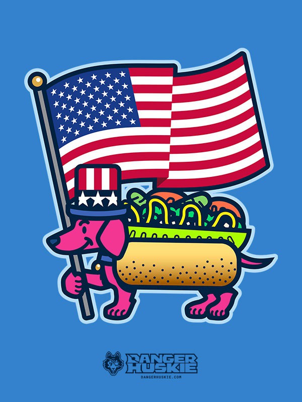 DANGER TEAM: Happy belated National Hot Dog Day! Why not celebrate with a sweet dachshund in a Chicago-style hot dog costume with a whole lot of American patriotism!