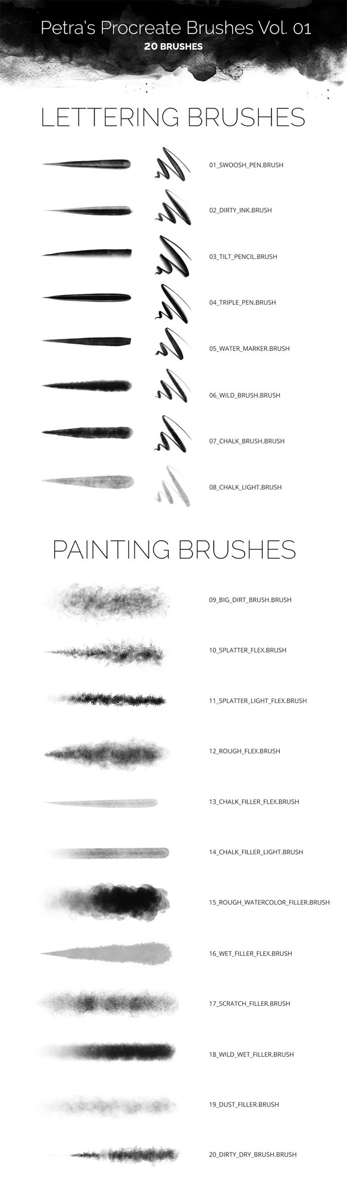 procreate lettering brushes