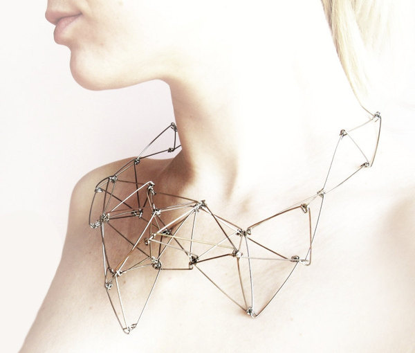 FUTURISTIKA geometric stainless steel necklace #metal #jewelry #geometry #necklace