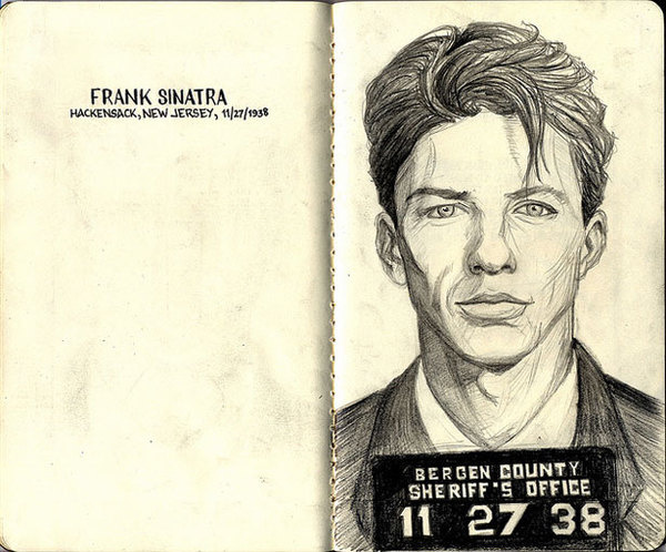 75 Exceptional Moleskine Notebook Artworks | Webdesigner Depot #illustration #frank #sinatra