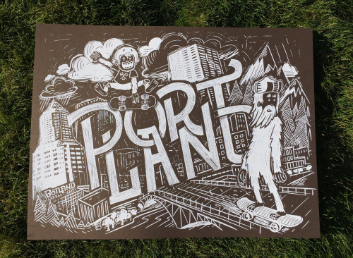 #illustration #handtype #handlettering #design #typography #type #skate #goskatepdx #bigfoot #sasquatch #shred