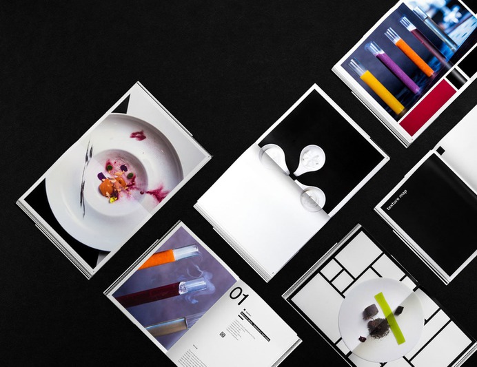 Molecular Gastronomy Identity - Mindsparkle Mag [explicit] created the Molecular Gastronomy publication together with Na/No Restaurant, for which a plexiglass case, a map of ingredients (textures), and a piece of cloth was also produced. #logo #packaging #identity #branding #design #color #photography #graphic #design #gallery #blog #project #mindsparkle #mag #beautiful #portfolio #designer