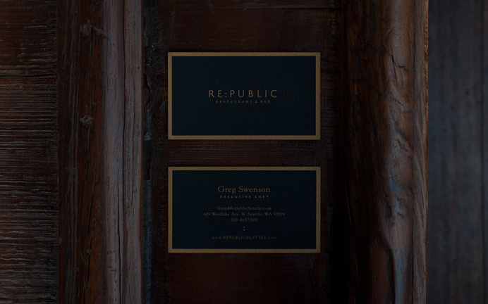 Re:public Restaurant & Bar « Superbig Creative #branding #business #card #print #food #restaurant #identity #layout #typography