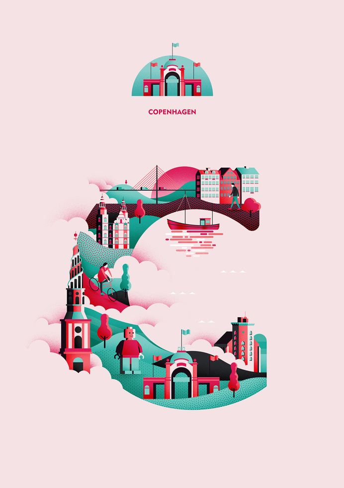 Wanderlust Alphabet – A-E on Behance