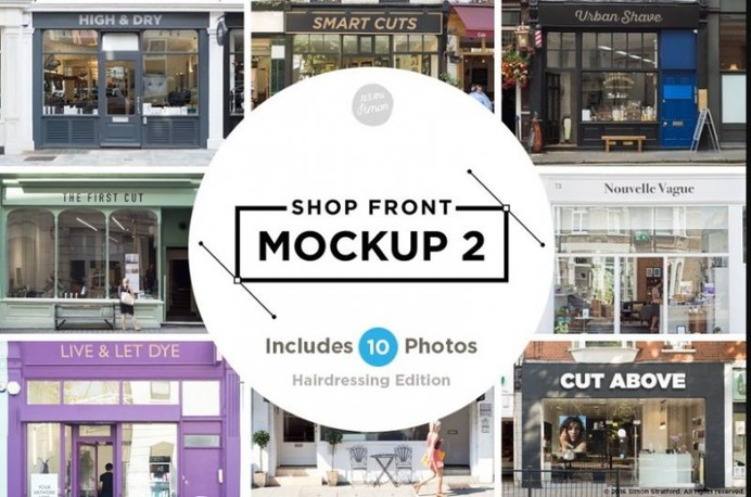Hair Saloon Facade Mockup PSD