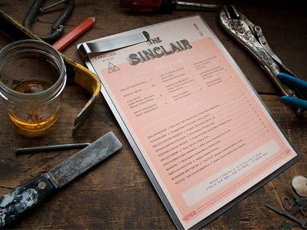 The Sinclair on Behance #menu #collateral #restaurant