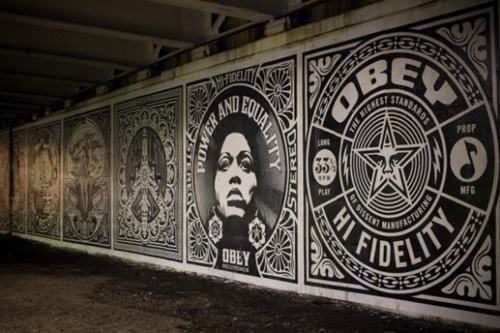 Avoiding elevators and taking the steps. #ooh #white #ornate #black #posters #obey