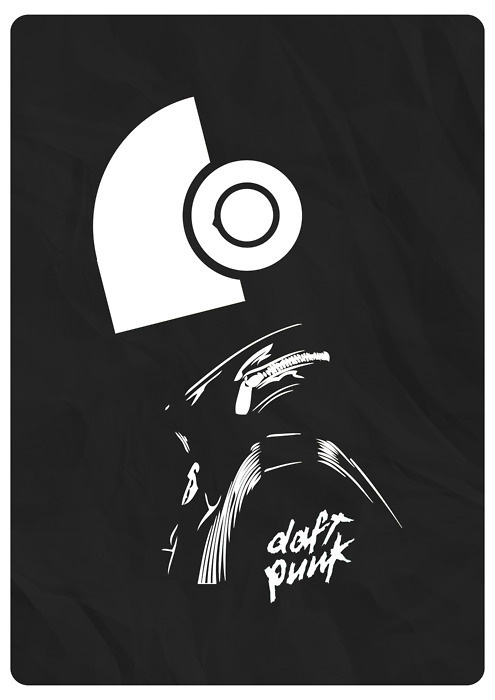 Daft Punk #punk #blackwhite #design #daft #minimal #poster #art