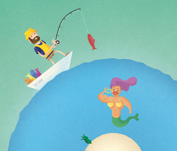 Funyuns on Behance By Nathan Fyock and David Behar #fisherman #bulge #ss #funyuns #zest #mermaid
