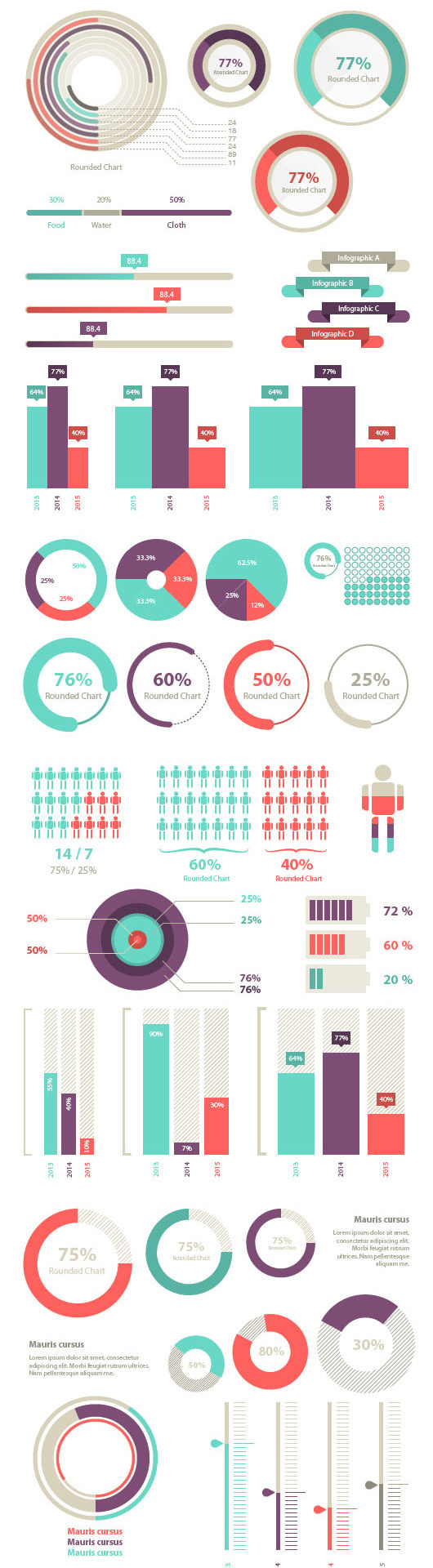 Stylized infographic charts #charts #graphs #infographics #ui
