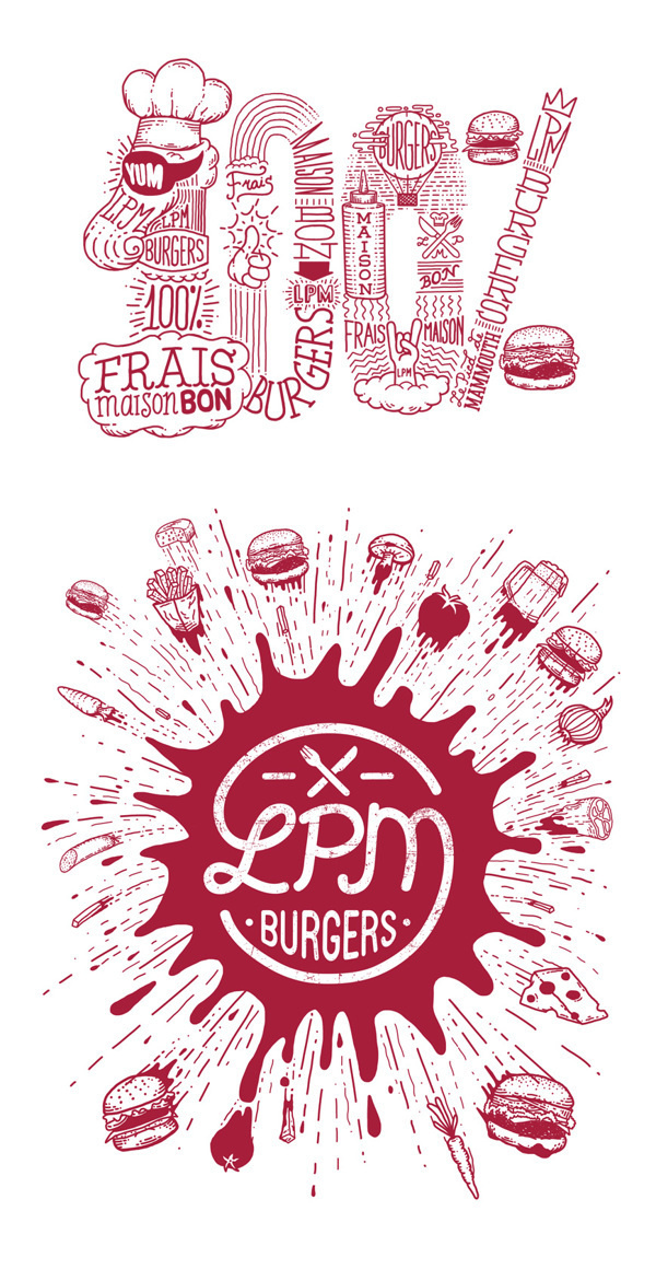 LPM burgers on Behance #meat #hand #drawn #poster